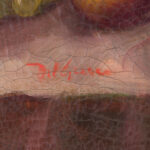 Del Grano Natura Morta signature detail in red paint