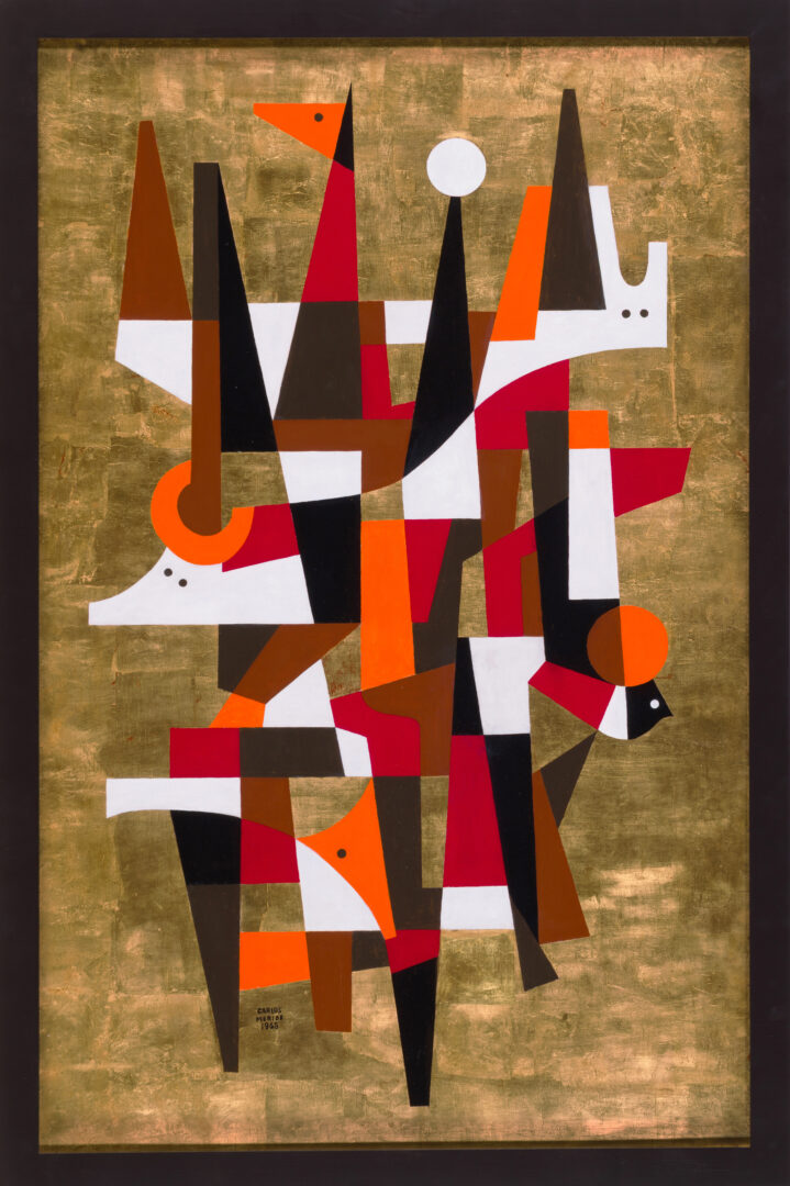 Carlos Merida Abstract Composition 1968 framed artwork