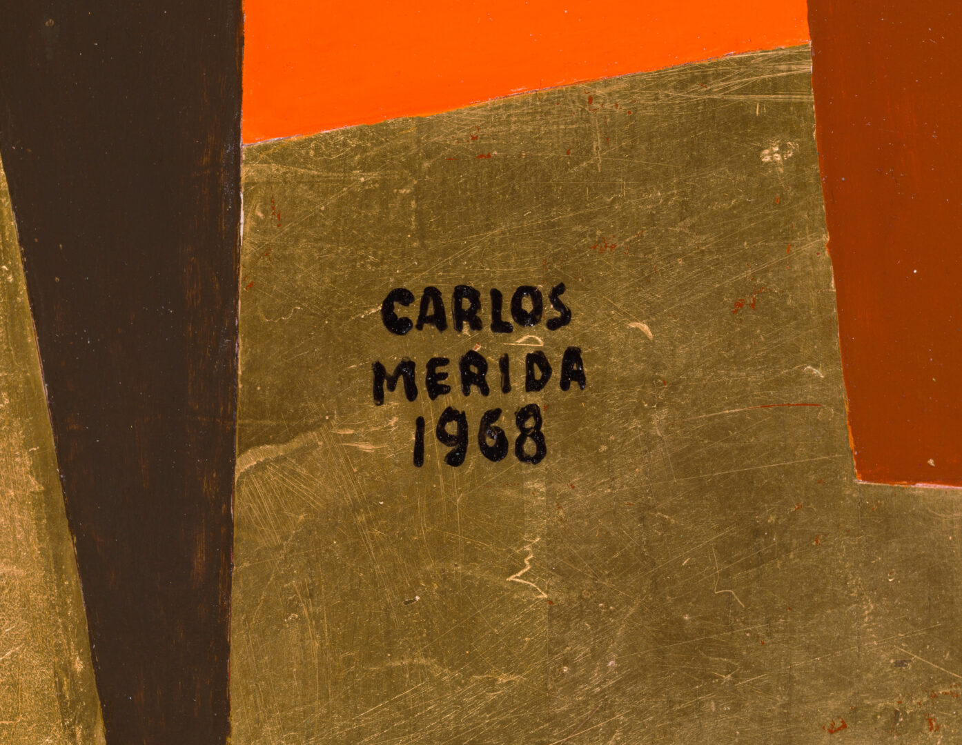 Carlos Merida signature and date 1968 detail lower left
