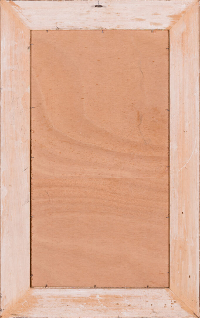 20th Century Catalan School Smiling Clown back of board and wooden frame