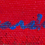 Carla Accardi signature detail dated 87 in blue paint