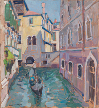 Jane Peterson Gondolas Venetian Canal oil on canvas painting