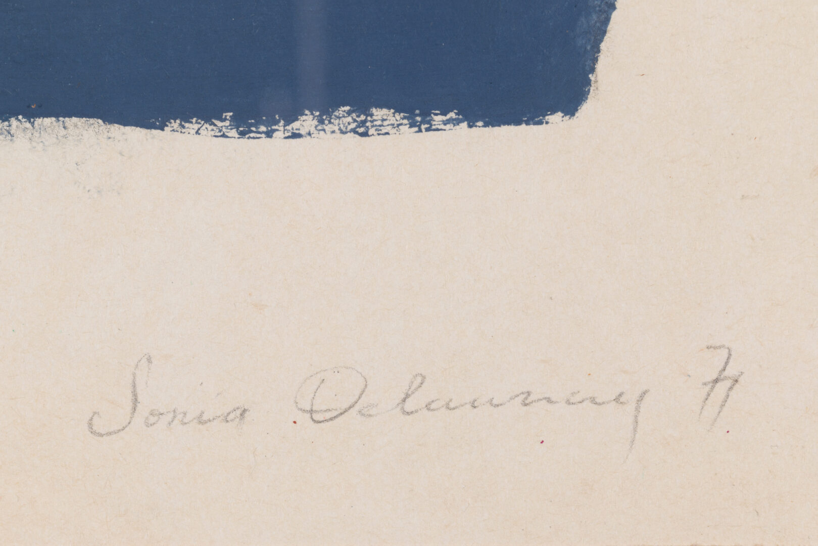 Sonia Delaunay signature and date 71 pencil detail
