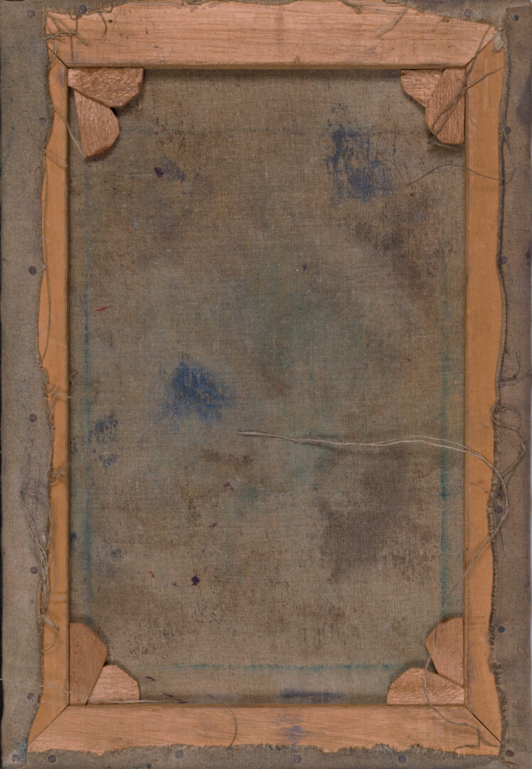 Nicolai Fechin Daisies in a Glass Vase back of canvas and wooden stretcher