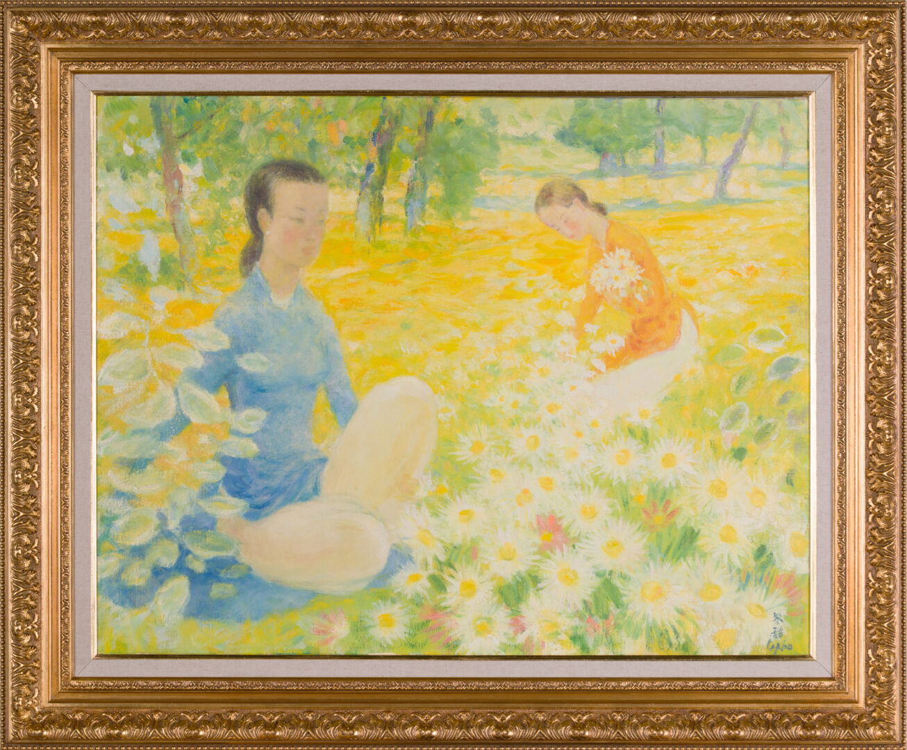 Le Pho Parmi les fleurs framed artwork view