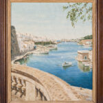 V.M. Costa Ciutadella Menorca framed painting of harbor