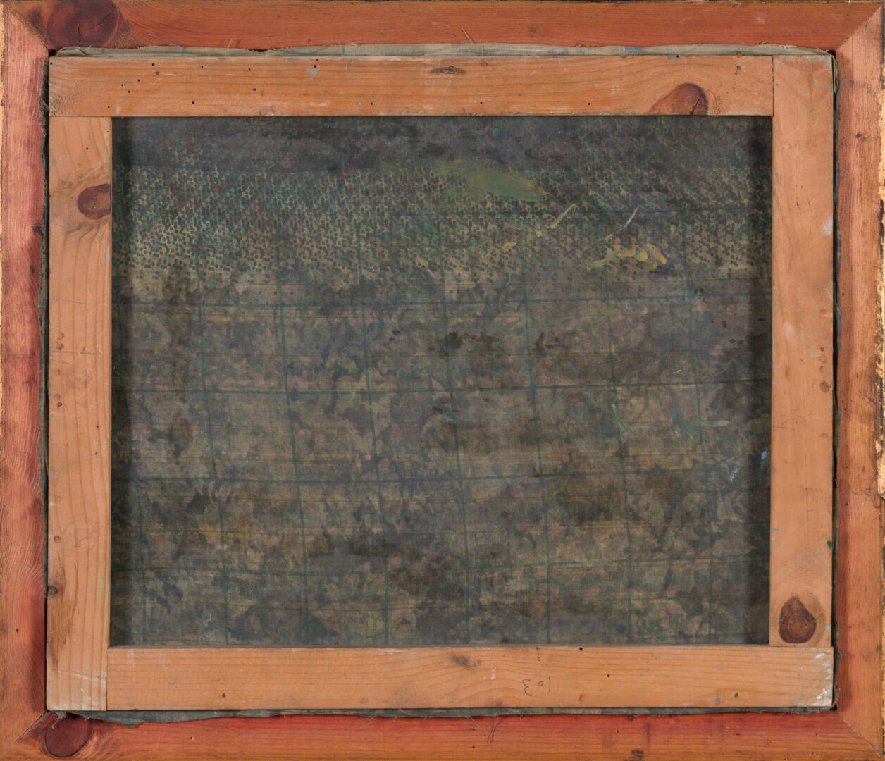 Narcis Galia i Adell Catalan Landscape II back of canvas and wooden frame