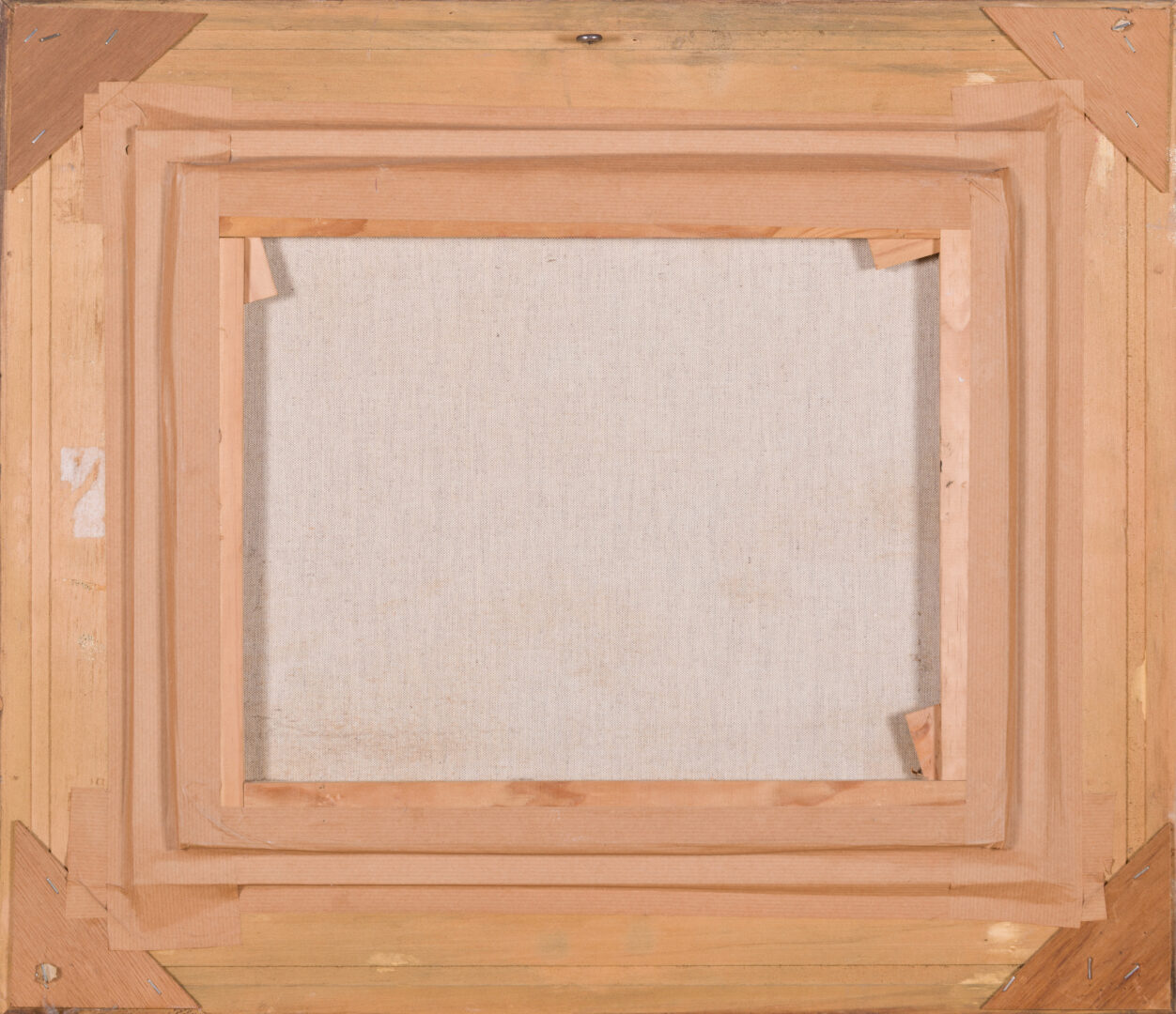 Josep Bau Mountain Masia back of canvas and frame