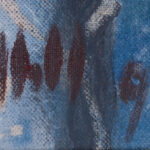 Signature detail of the oil painting children with watermelon