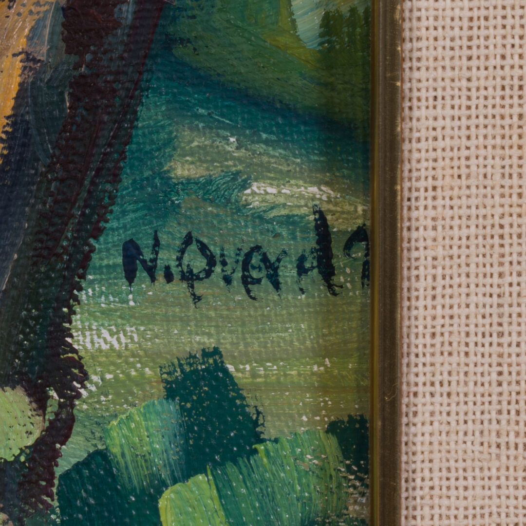 Signature detail of the N. Puvill oil painting
