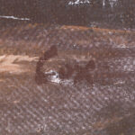 Detail of the brushwork on the oil painting