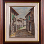 Oil painting by Pere Riera in a decorative frame