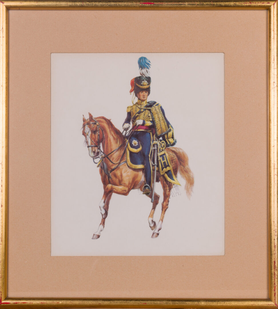 Hand-colored print by 20th Century Catalan School in a decorative frame