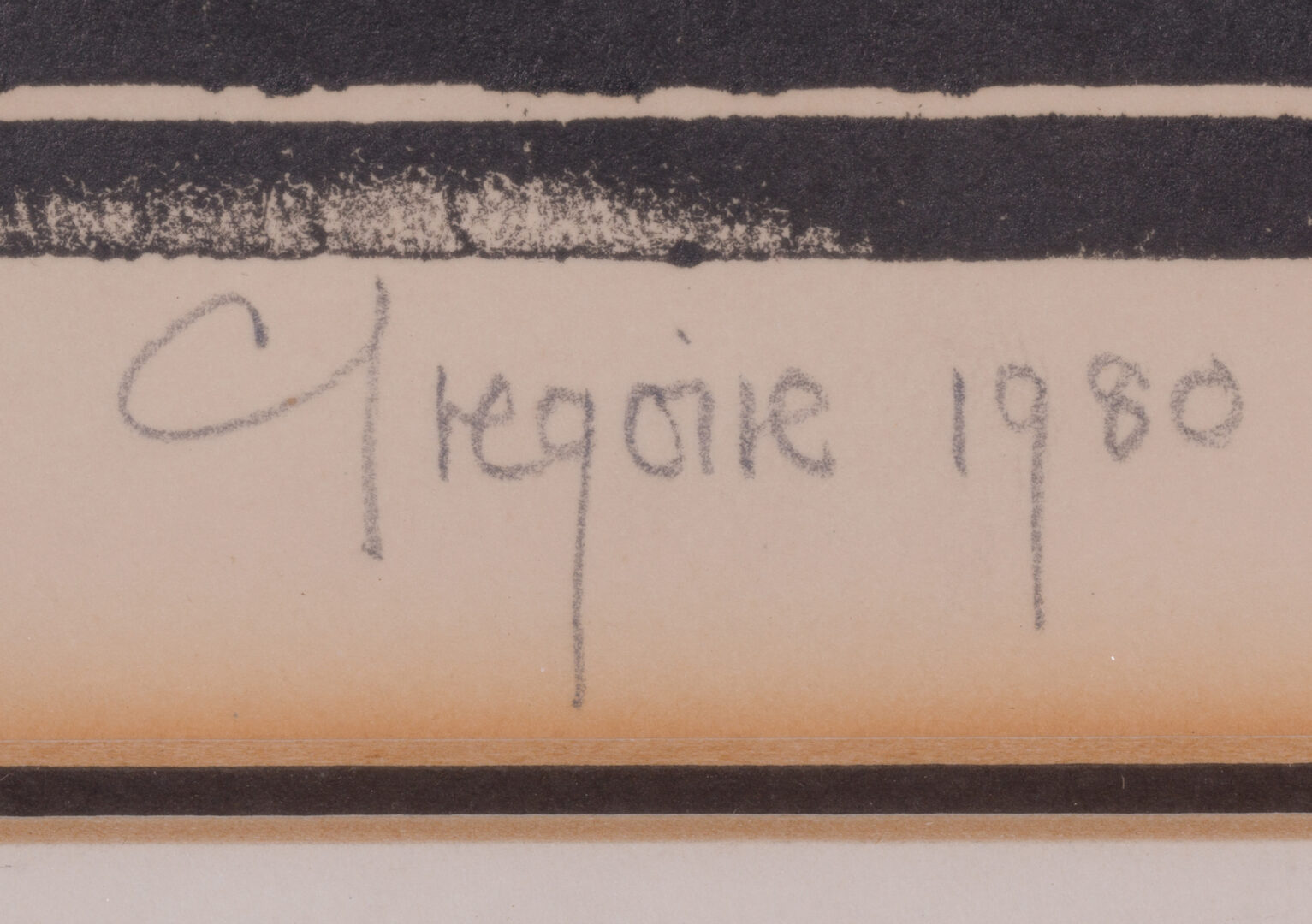 Signature detail of the Gregoire Boonzaier linocut