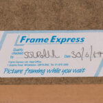 Detail of the framing label on the back