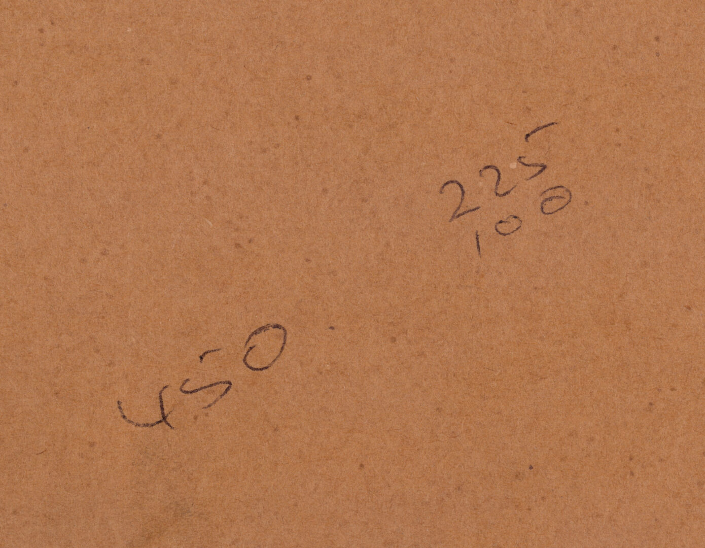 Detail of the markings on the back of the lithograph