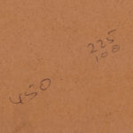 Detail of the markings on the back of the lithograph