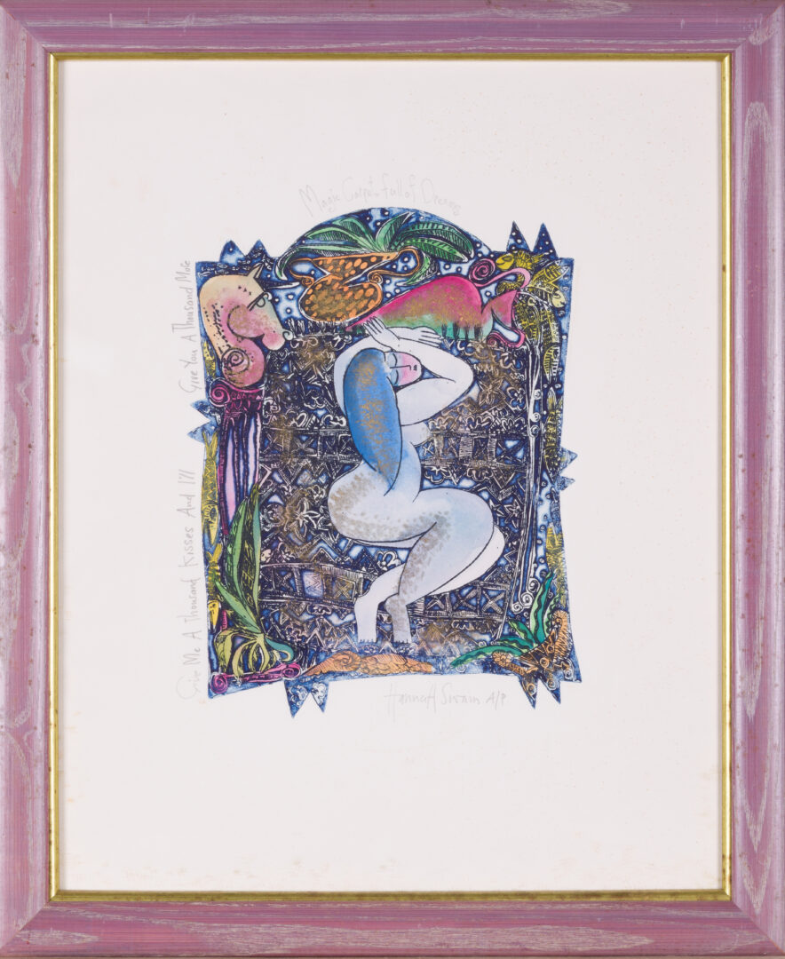 Hannah Swain print in a decorative frame