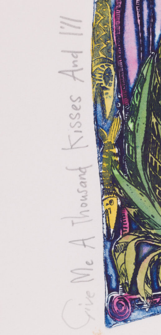 Detail of the side inscription on the Hannah Swain print