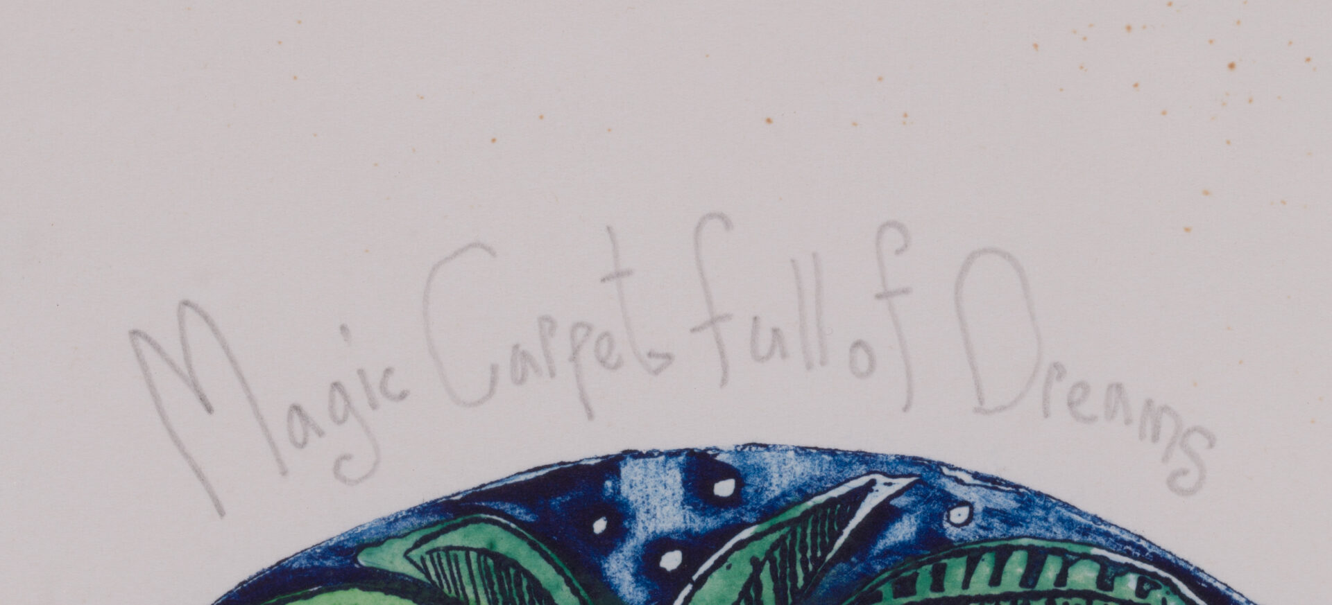 Detail of the upper title on the Hannah Swain print