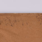 Detail of the handwritten calculations on the back of the frame