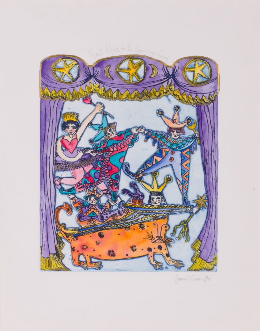 Hannah Swain lithograph "First Night for The Lugubrious Leopard"