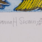 Signature and edition detail of the Hannah Swain lithograph