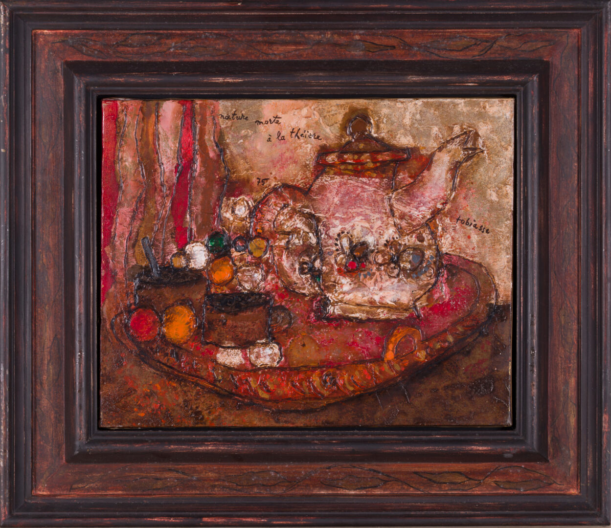 Théo Tobiasse oil painting in a dark decorative frame