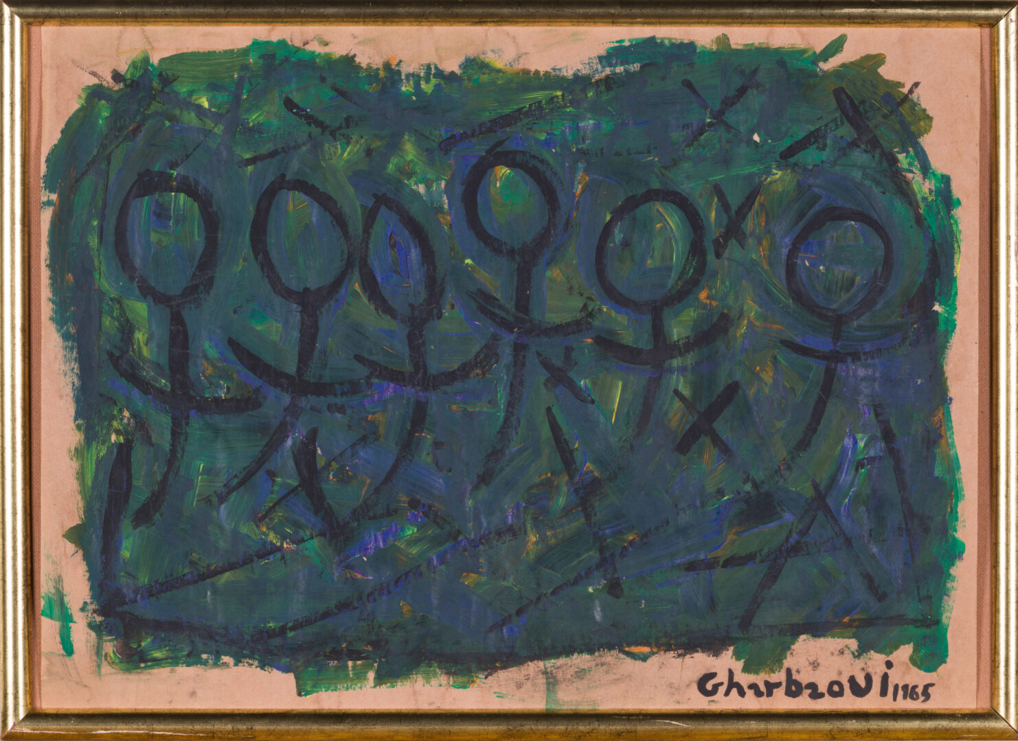 Jilali Gharbaoui painting in a decorative frame