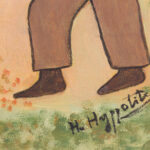 Close-up of the signature of Haitian artist Hector Hyppolite