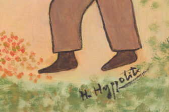 Close-up of the signature of Haitian artist Hector Hyppolite