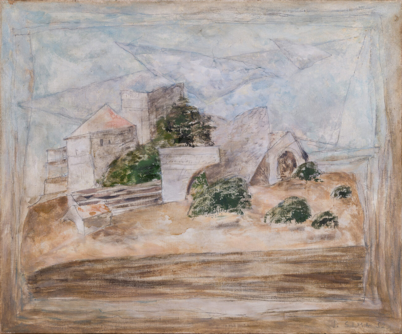 Abstract landscape painting by Josef Šíma 1952