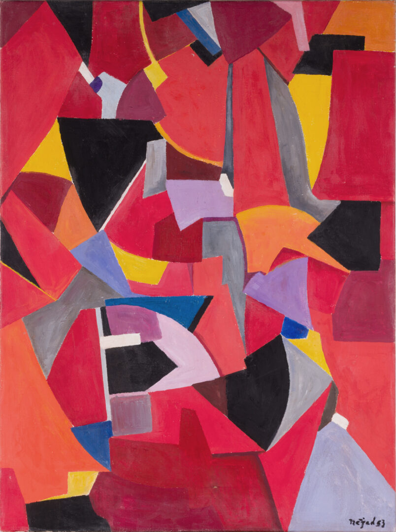 Abstract painting by Nejad Devrim Lumières de Paris 1953