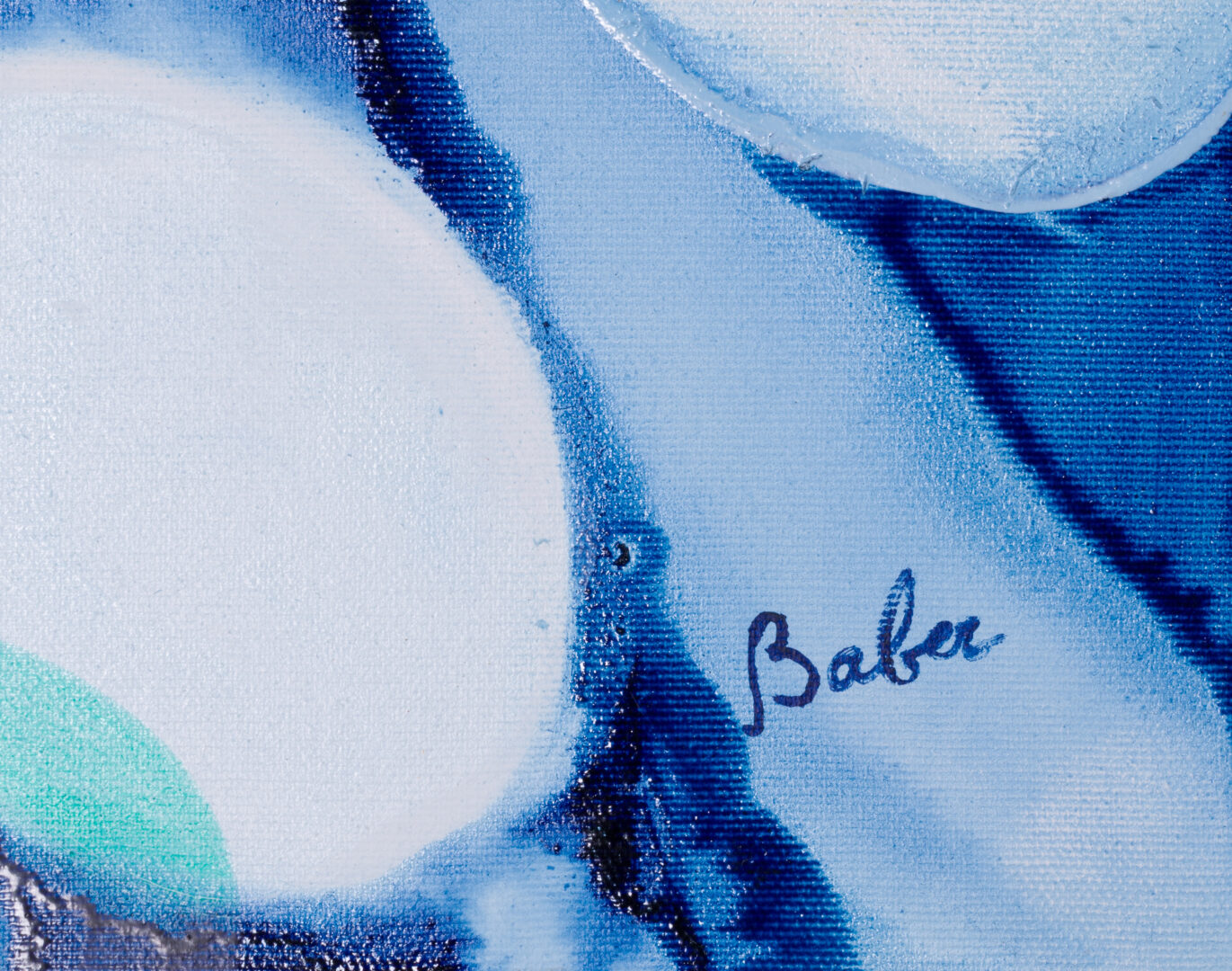Artist signature detail, Alice Baber painting
