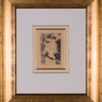Woman in Hat print in a decorative gold frame