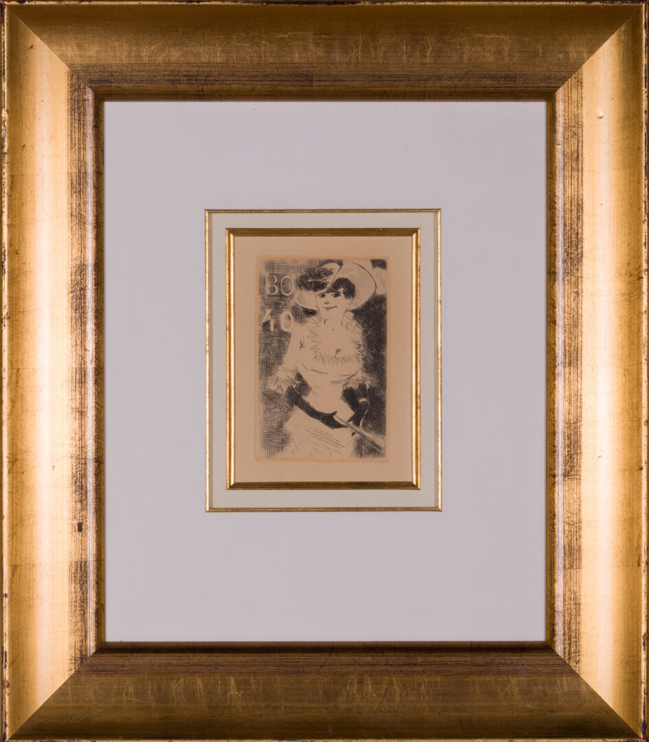 Woman in Hat print in a decorative gold frame