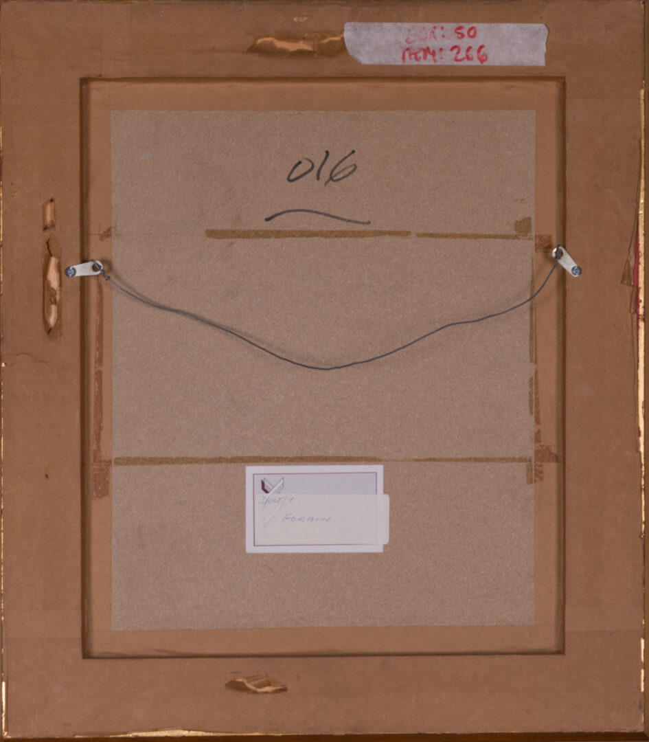 Back view of the framed Woman in Hat print
