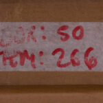 Inventory markings on the back of the frame