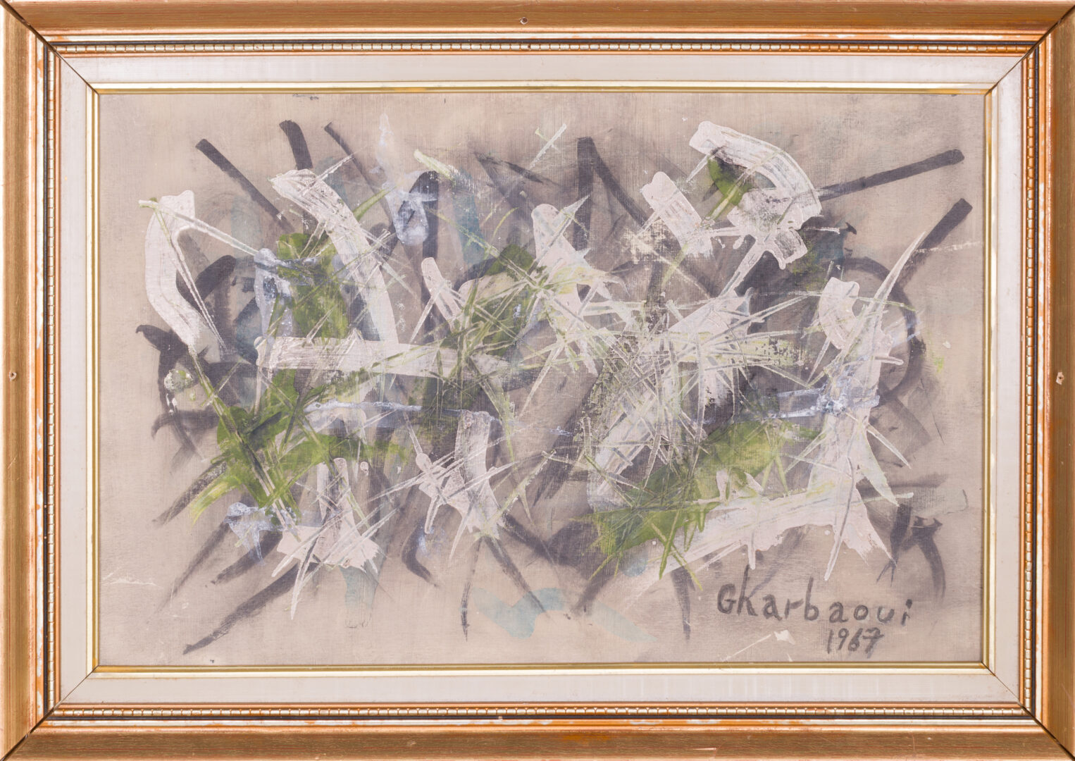 Jilali Gharbaoui painting in a decorative frame
