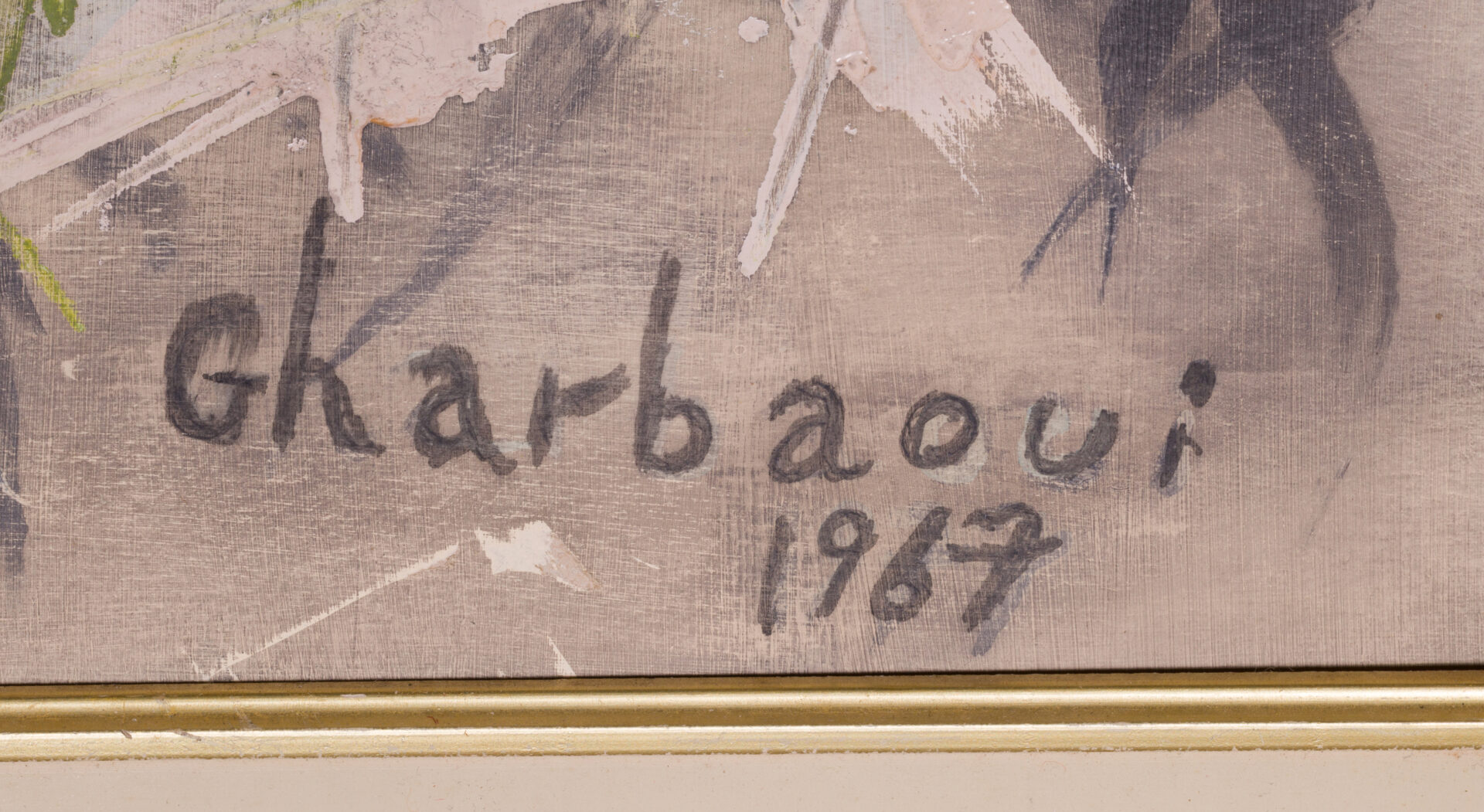 Signature and date "Gharbaoui 1967" detail