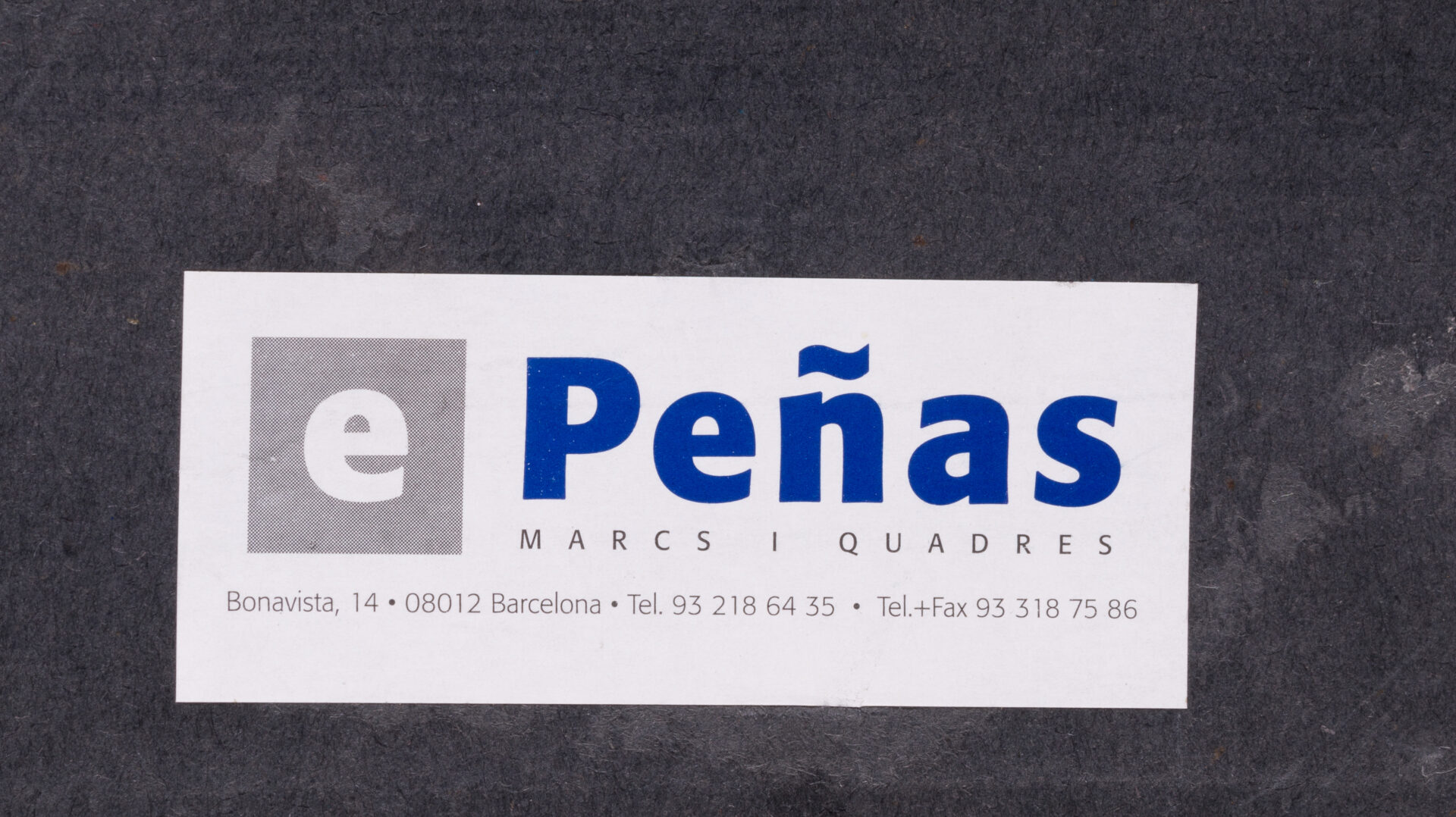 Framer label from Peñas, Barcelona