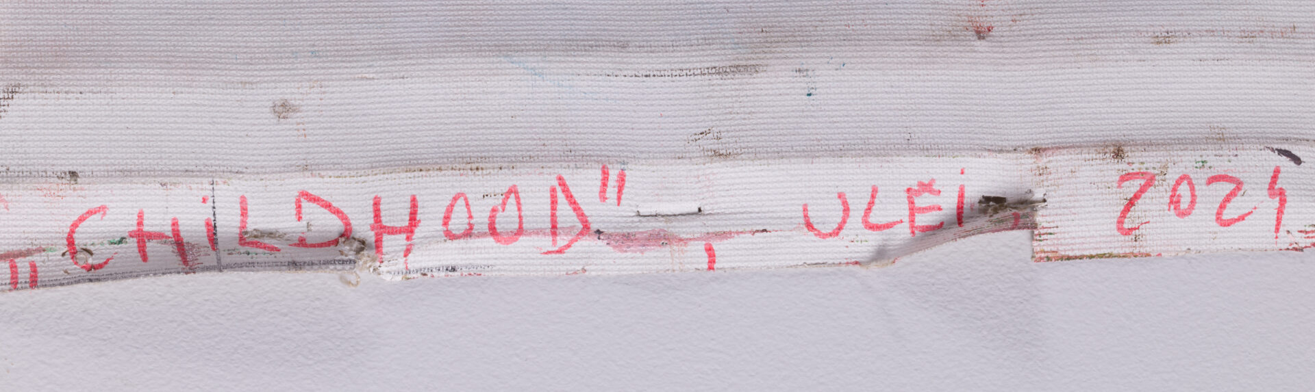 Inscription of the title and date "'CHILDHOOD' — ULEI 2024"