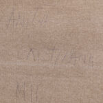 Reverse side of the canvas showing handwriting "ANITA CRISTIANA MII"