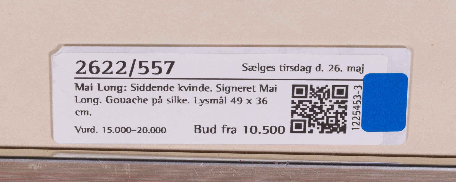 Detailed back label from Bruun Rasmussen
