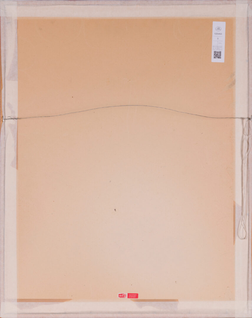 Rear view of the framed Mai Long painting