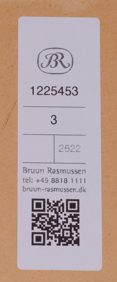 Auction label from Bruun Rasmussen