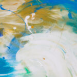 Close-up detail of the abstract brushstrokes
