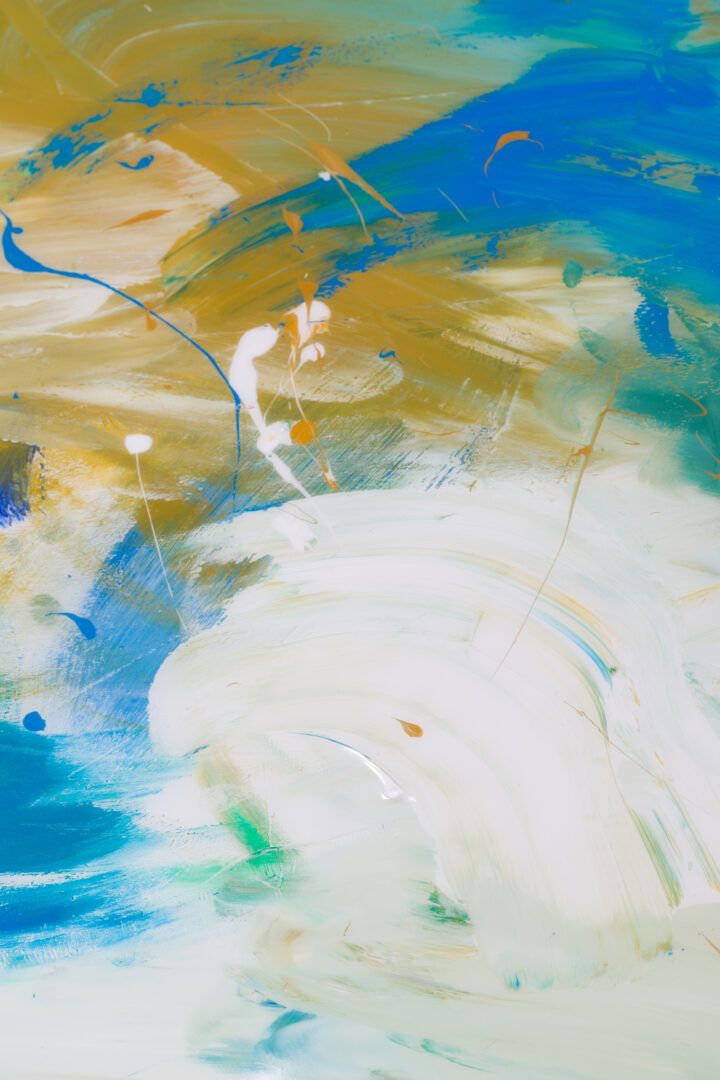 Close-up detail of the abstract brushstrokes