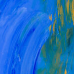 Detail of the layered, rhythmic paint application