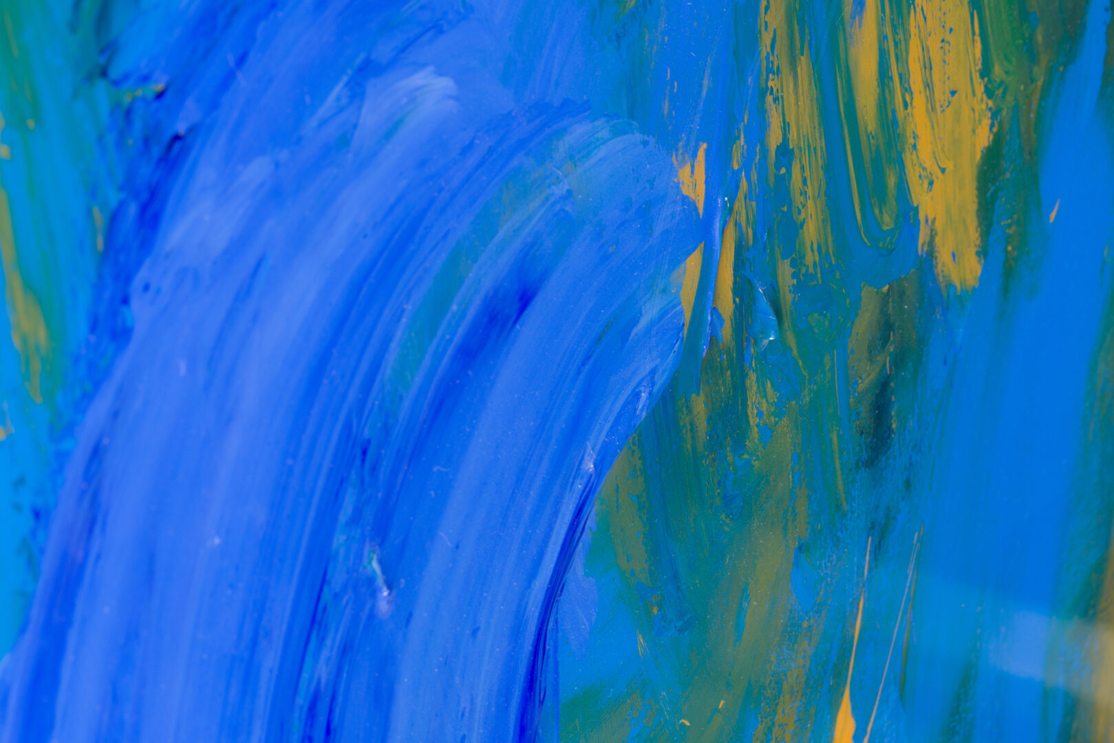 Detail of the layered, rhythmic paint application